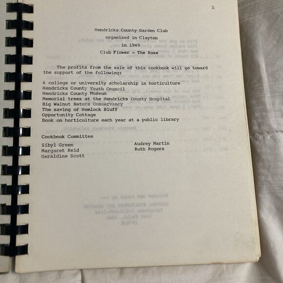 Favorite Recipes 1978 Cookbook Hendricks County Garden Club Indiana - Picture 2 of 12